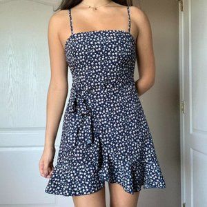 floral wrap mini dress